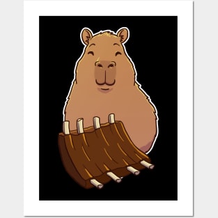 Capybara Barbecue Ribs Posters and Art